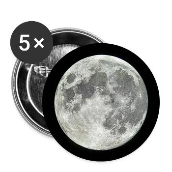 Vollmond am Nachthimmel - Buttons groß 56 mm (5er Pack) - Weiß - Vorne