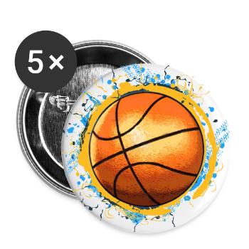 Basketball Design 01 - Buttons large 2.2''/56 mm (5-pack) - white - Front