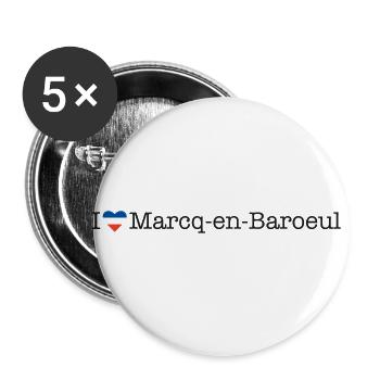 I love Marcq en Baroeul - Buttons groß 56 mm (5er Pack) - Weiß - Vorne