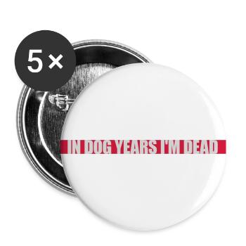 in dog years Dead - Buttons large 2.2''/56 mm (5-pack) - white - Front