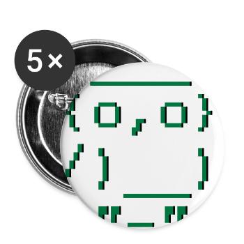 ascii-art: hibou - Lot de 5 grands badges (56 mm) - blanc - Devant