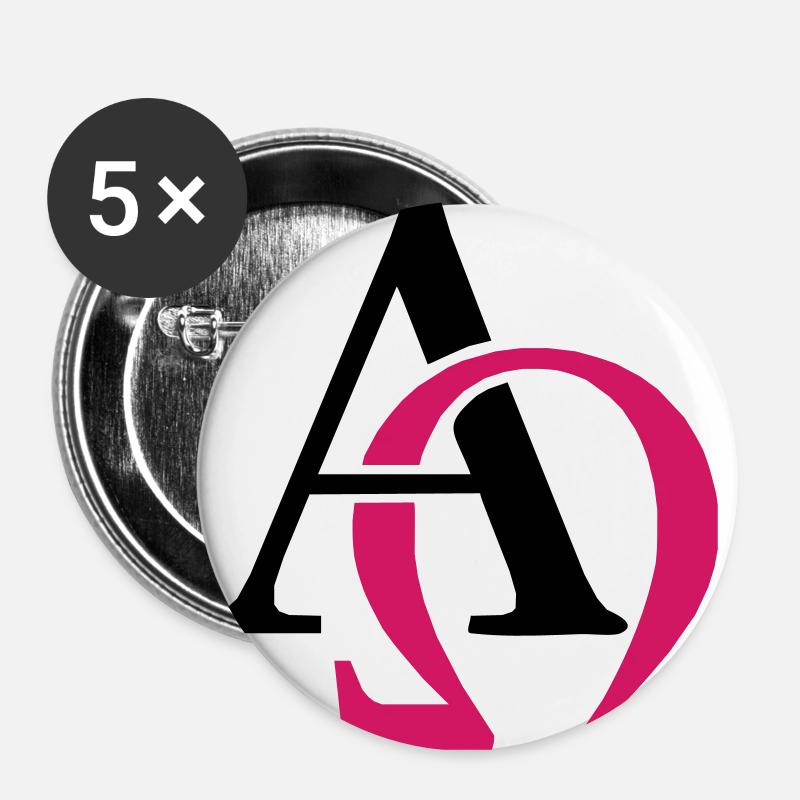Alpha & Omega - Buttons large 2.2''/56 mm (5-pack) - white