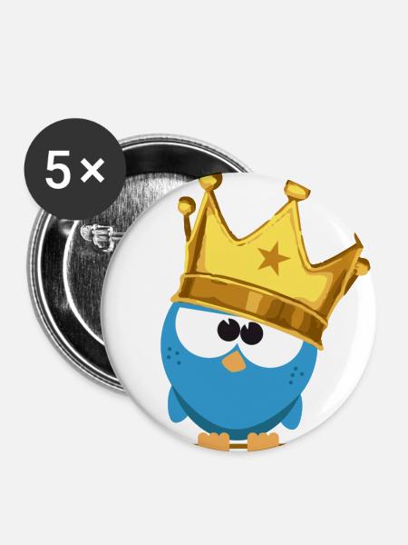 King Birdie - Buttons groß 56 mm (5er Pack) - Weiß