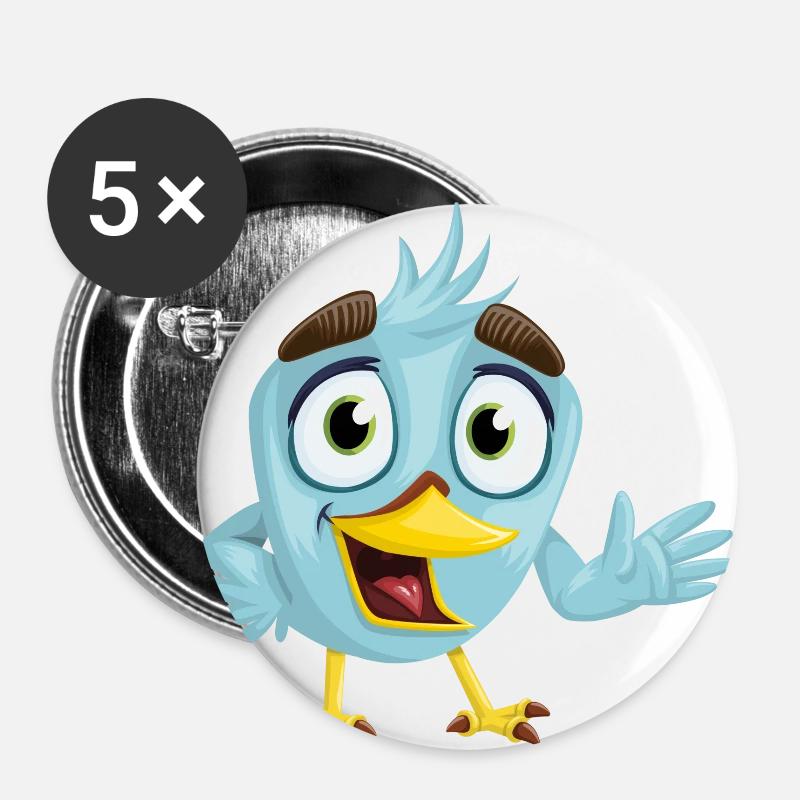 bird - Buttons large 2.2''/56 mm (5-pack) - white