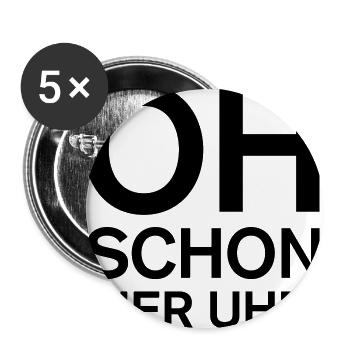 schon Bier Uhr Feierabend Bierdurst löschen Kneipe - Buttons groß 56 mm (5er Pack) - Weiß - Vorne