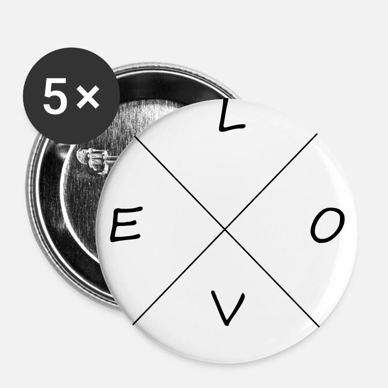 LOVE - Buttons large 2.2''/56 mm (5-pack) - white
