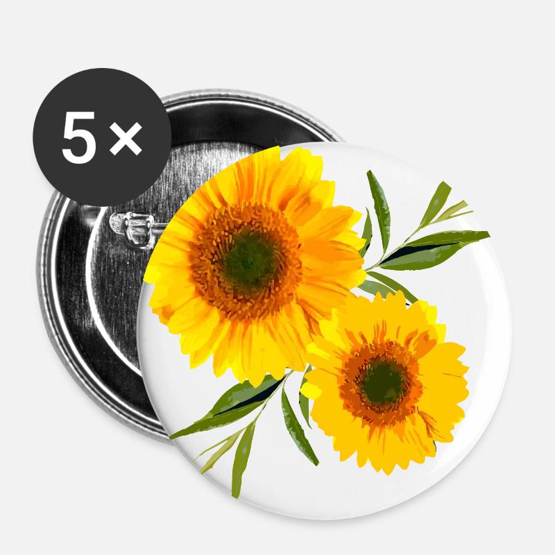 sunflower - Buttons large 2.2''/56 mm (5-pack) - white