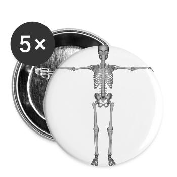 os du squelette squelette osseux crâne schaedel66 - Lot de 5 grands badges (56 mm) - blanc - Devant