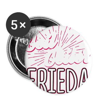 FRIEDA - Geil - Buttons groß 56 mm (5er Pack) - Weiß - Vorne