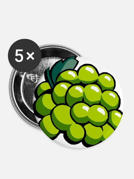 Trauben - Buttons groß 56 mm (5er Pack) - Weiß