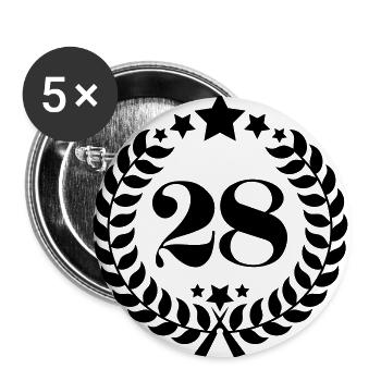 28th birthday wreath number 28 vintage age - Buttons large 2.2''/56 mm (5-pack) - white - Front