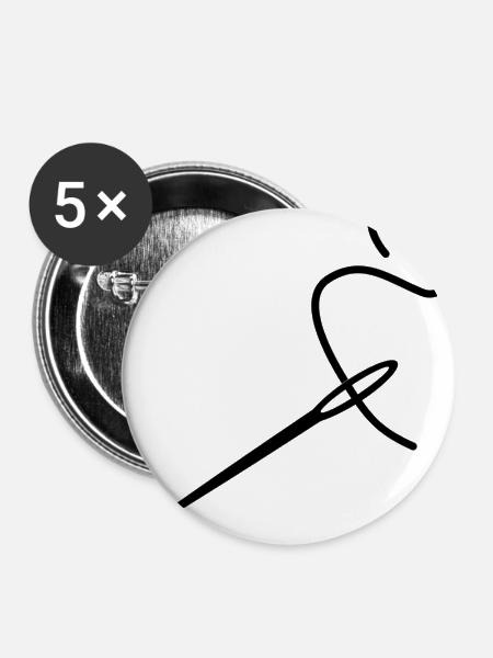 Nadel nähen Schneider - Buttons groß 56 mm (5er Pack) - Weiß