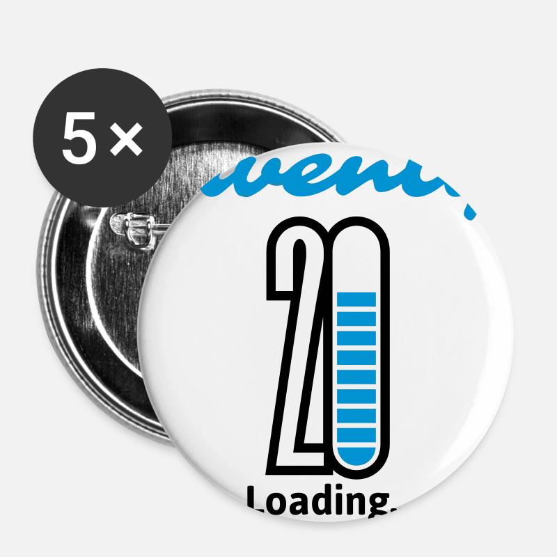 Twenty Loading ... - Buttons large 2.2''/56 mm (5-pack) - white