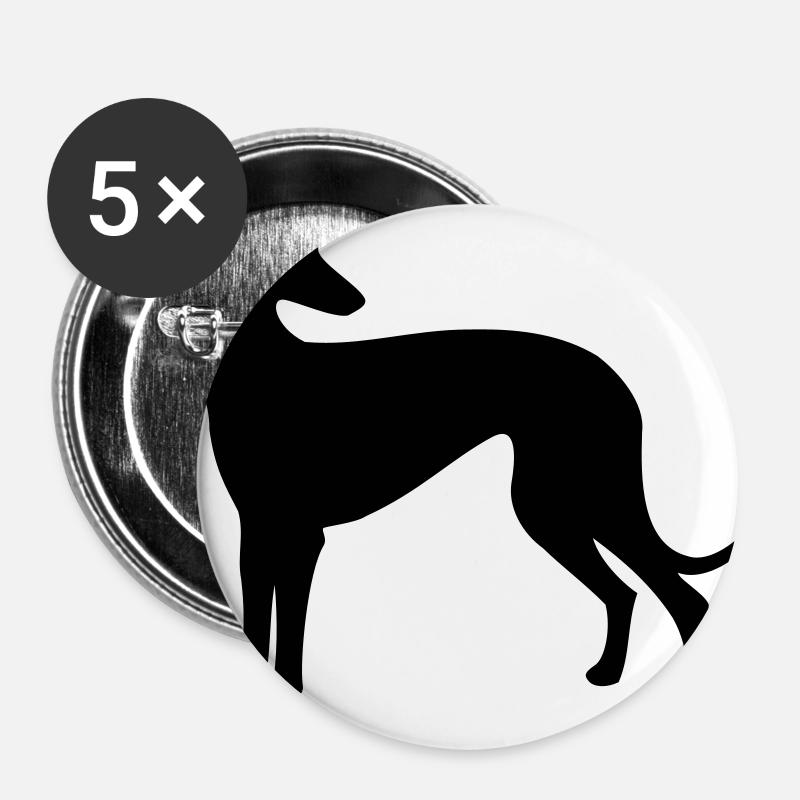 Greyhound - Buttons groß 56 mm (5er Pack) - Weiß