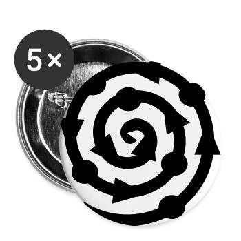 Spiral Tribe Kreis Ravewear - Buttons groß 56 mm (5er Pack) - Weiß - Vorne