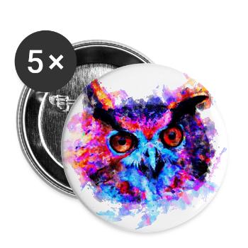 gxp owl purple blue perfect - Buttons large 2.2''/56 mm (5-pack) - white - Front