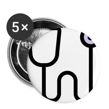 Stethoscop Untersuchung vom Doktor Arzt - Buttons groß 56 mm (5er Pack) - Weiß - Vorne