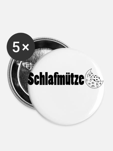 Schlafmuetze - Buttons groß 56 mm (5er Pack) - Weiß