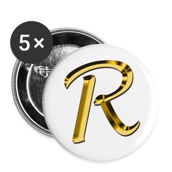 Golden R - Buttons groß 56 mm (5er Pack) - Weiß - Vorne