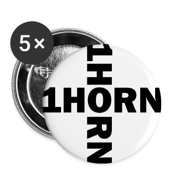 Einhorn gekreuzt - Buttons groß 56 mm (5er Pack) - Weiß - Vorne