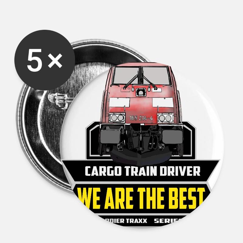 Cargo Train Driver - Zugführer Baureihe 185 - Buttons large 2.2''/56 mm (5-pack) - white
