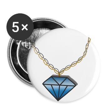 Kette Diamant - Buttons groß 56 mm (5er Pack) - Weiß - Vorne