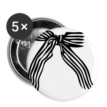 Stripes pattern ribbon - Buttons large 2.2''/56 mm (5-pack) - white - Front