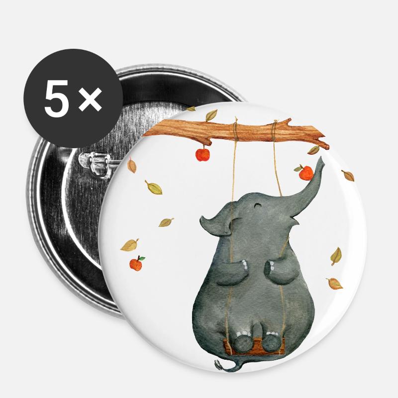 elephant - Buttons large 2.2''/56 mm (5-pack) - white