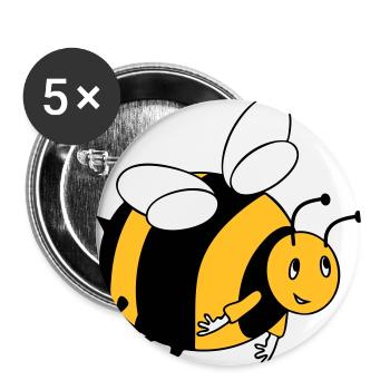 Hummel mit deinen Farben - Buttons groß 56 mm (5er Pack) - Weiß - Vorne