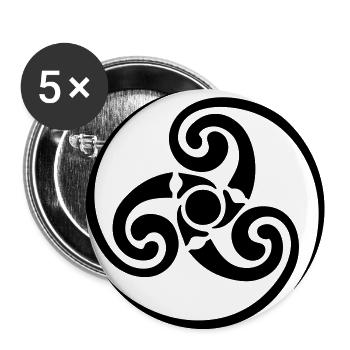 bretagne - breizh triskel 14 - Lot de 5 grands badges (56 mm) - blanc - Devant