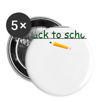 Schule - Buttons groß 56 mm (5er Pack) - Weiß - Vorne