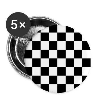 Noir et blanc / BlackWhite - Lot de 5 grands badges (56 mm) - blanc - Devant