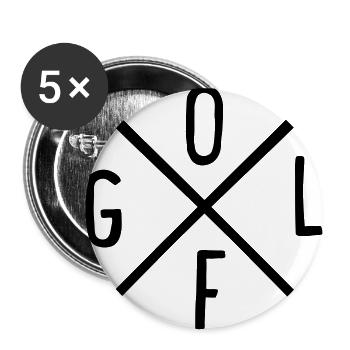 Golf - Lot de 5 grands badges (56 mm) - blanc - Devant
