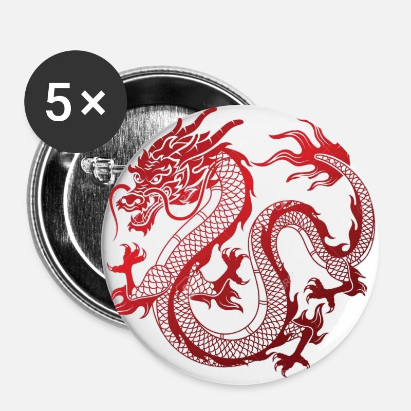 Dragon - Buttons large 2.2''/56 mm (5-pack) - white