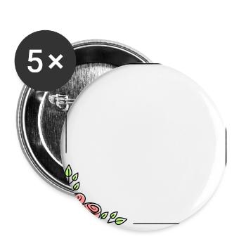 Design your own floral frame - Buttons large 2.2''/56 mm (5-pack) - white - Front