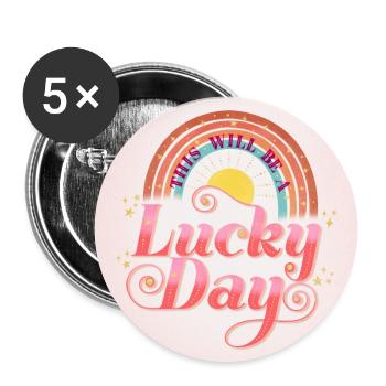 This will be a lucky day - Buttons groß 56 mm (5er Pack) - Weiß - Vorne