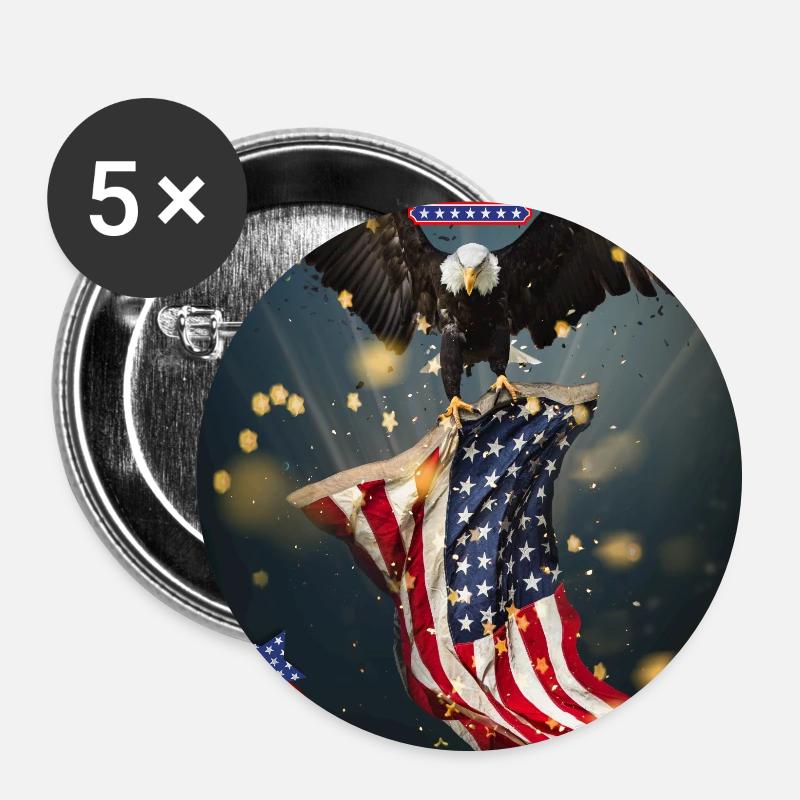 USA, American Eagle - Buttons large 2.2''/56 mm (5-pack) - white