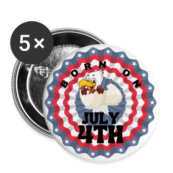 USA, stars and belts - Buttons large 2.2''/56 mm (5-pack) - white - Front