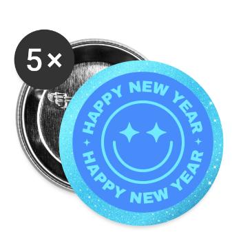 Frohes neues Jahr! - Buttons groß 56 mm (5er Pack) - Weiß - Vorne