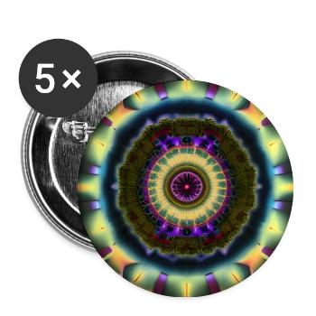 Mandelbrot Mandala in 3D - Buttons groß 56 mm (5er Pack) - Weiß - Vorne