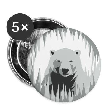 Polar bear - Buttons large 2.2''/56 mm (5-pack) - white - Front