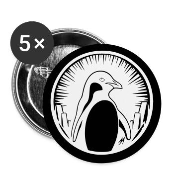Pingouin - Lot de 5 grands badges (56 mm) - blanc - Devant