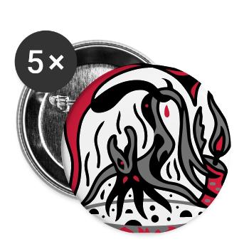 Witch's cauldron. A funny witch on Halloween - Buttons large 2.2''/56 mm (5-pack) - white - Front