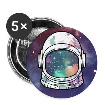 Galaxy Helmet Space Lover Astronaut - Buttons large 2.2''/56 mm (5-pack) - white - Front