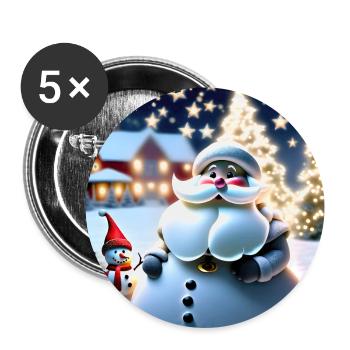 Joyeux Noel #5 - Lot de 5 grands badges (56 mm) - blanc - Devant
