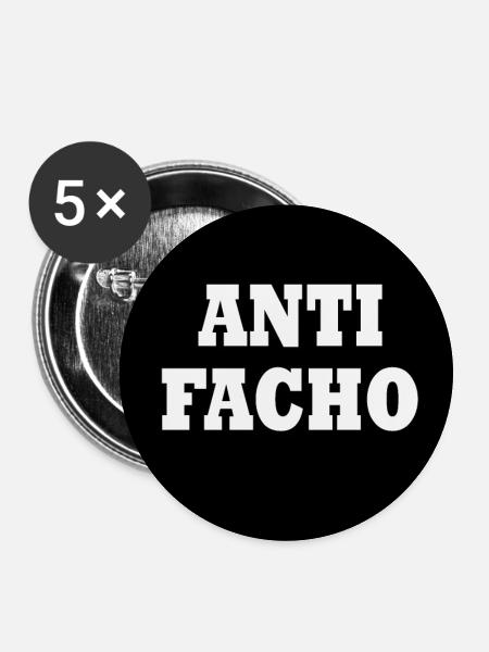 Anti facho - Buttons groß 56 mm (5er Pack) - Weiß