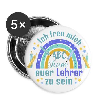 Teacher - Buttons large 2.2''/56 mm (5-pack) - white - Front