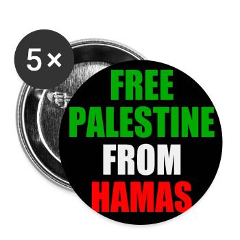 Israel Free palestine from - Lot de 5 grands badges (56 mm) - blanc - Devant