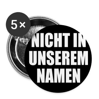 Pas en mon nom - Lot de 5 grands badges (56 mm) - blanc - Devant