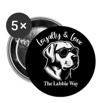 Labrador Retriever Loyalität Seelenhund - Buttons groß 56 mm (5er Pack) - Weiß - Vorne